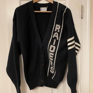 Cliff Engle Raiders football team sweater cardigan size medium